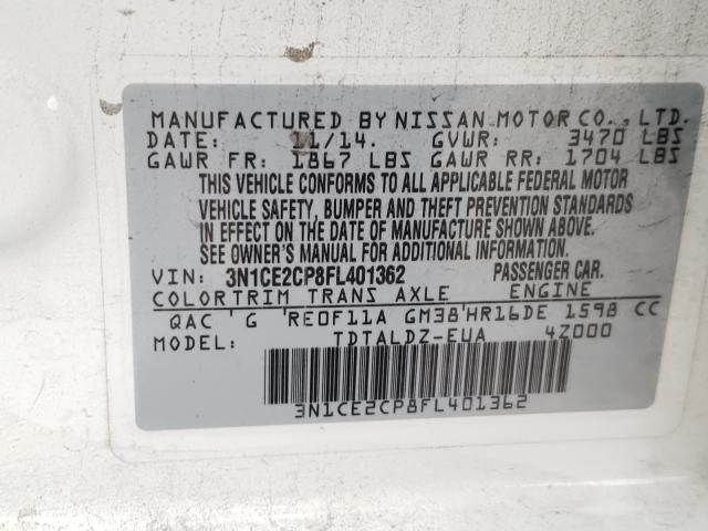 2015 NISSAN VERSA NOTE 3N1CE2CP8FL401362