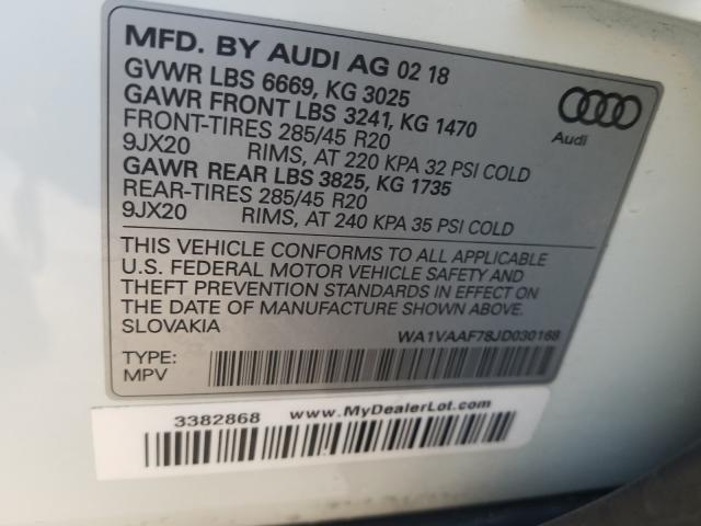 VIN WA1VAAF78JD030168 2018 Audi Q7, Prestige no.10