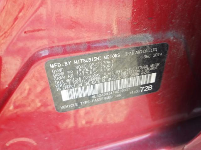 2015 MITSUBISHI MIRAGE DE ML32A3HJ4FH039837