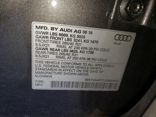 VIN WA1VAAF77JD052873 2018 Audi Q7, Prestige no.10