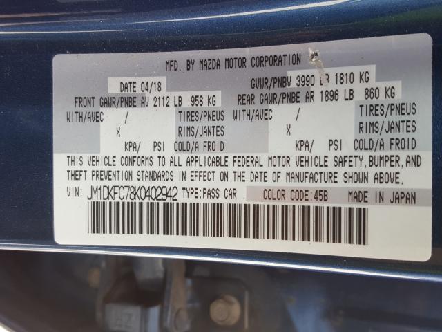 2019 MAZDA CX-3 TOURI JM1DKFC78K0402942