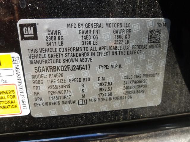 2015 BUICK ENCLAVE 5GAKRBKD2FJ246417