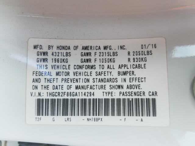 2016 HONDA ACCORD EXL 1HGCR2F86GA114294