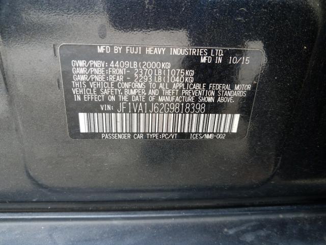 2016 SUBARU WRX LIMITE JF1VA1J62G9818398