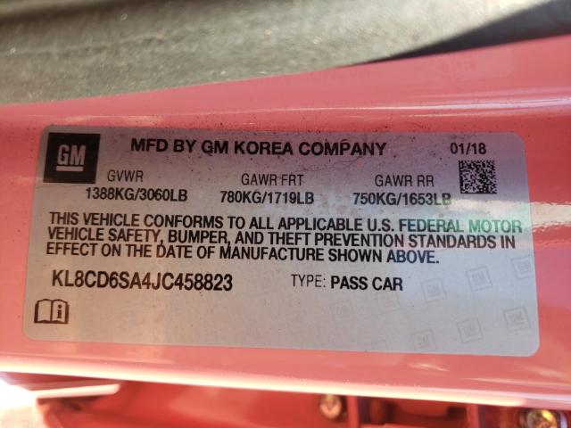 2018 CHEVROLET SPARK 1LT KL8CD6SA4JC458823