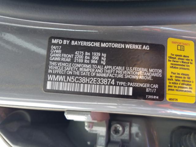2017 MINI COOPER CLU WMWLN5C38H2E33874