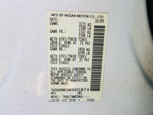 2010 NISSAN ARMADA SE 5N1BA0ND3AN605874