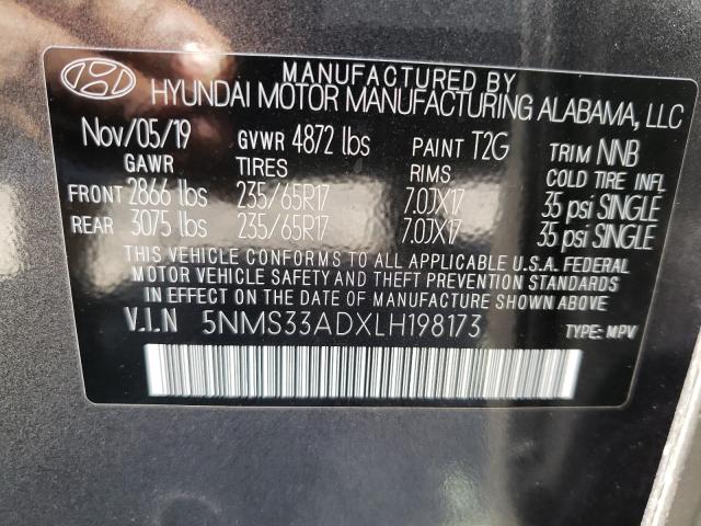 2020 HYUNDAI SANTA FE S 5NMS33ADXLH198173