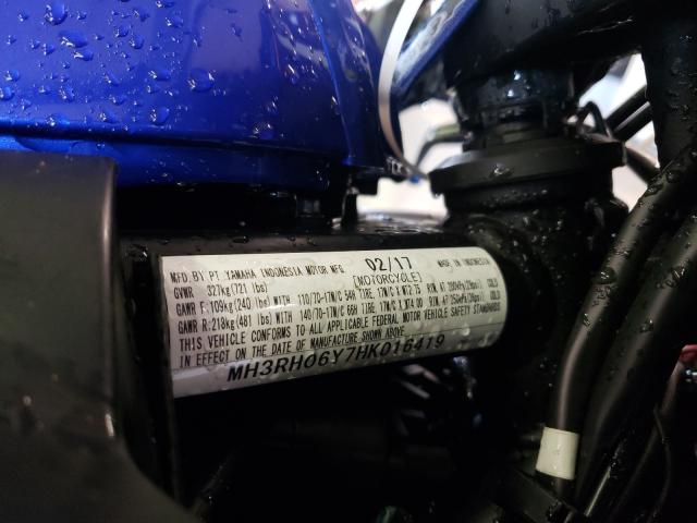 2017 YAMAHA YZFR3 MH3RH06Y7HK016419