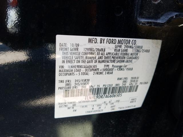 2010 LINCOLN MKS 1LNHL9DR7AG606505