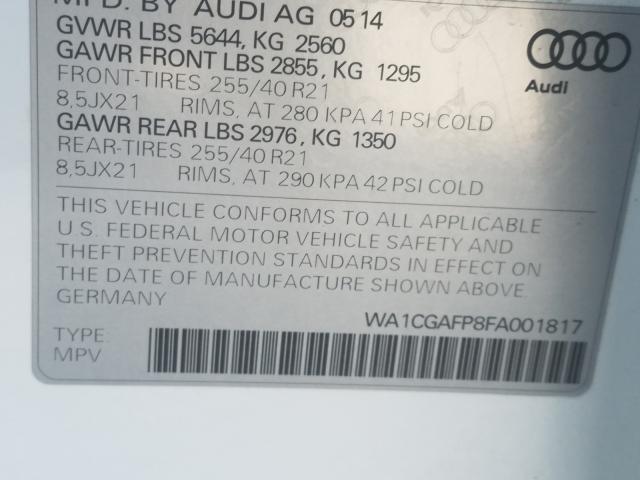 2015 AUDI SQ5 PREMIU WA1CGAFP8FA001817