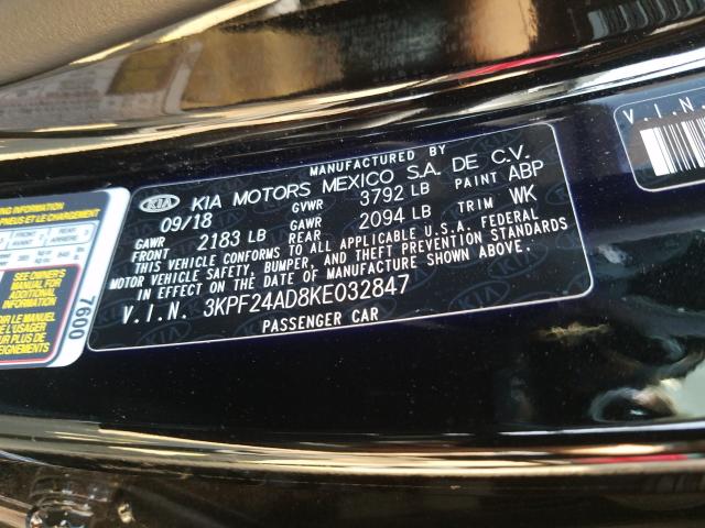 2019 KIA FORTE S 3KPF24AD8KE032847