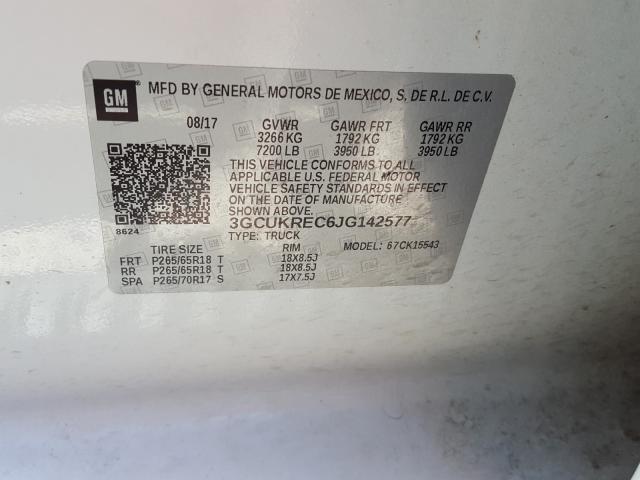 2018 CHEVROLET SILVERADO 3GCUKREC6JG142577