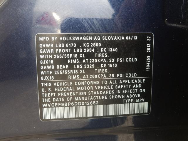2013 VOLKSWAGEN TOUAREG V6 WVGEF9BP6DD012652