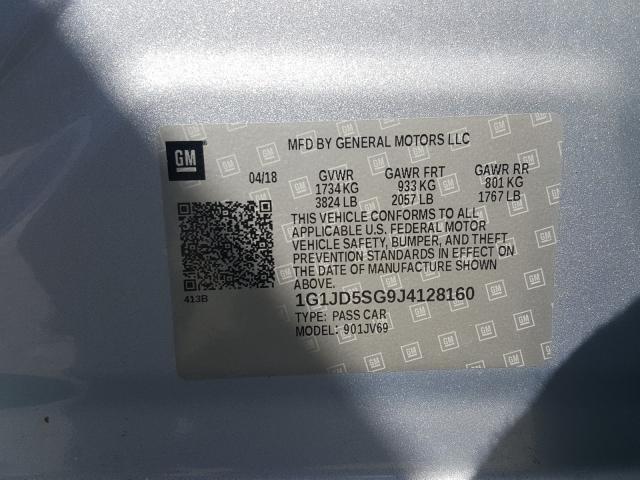 2018 CHEVROLET SONIC LT 1G1JD5SG9J4128160
