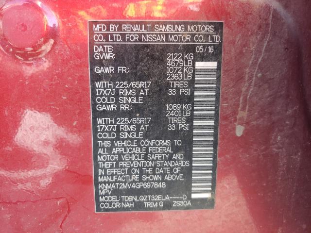 2016 NISSAN ROGUE S - KNMAT2MV4GP697848