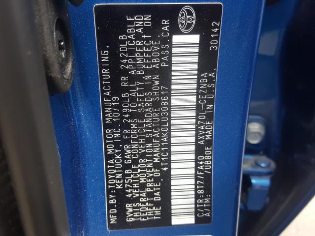 2020 TOYOTA CAMRY LE 4T1C11AK0LU308617