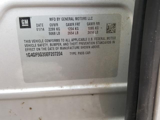 2014 BUICK LACROSSE T 1G4GF5G35EF207204