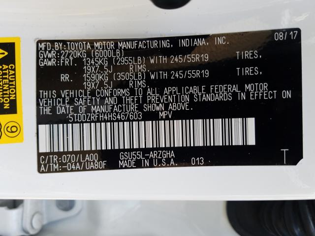 2017 TOYOTA HIGHLANDER 5TDDZRFH4HS467603