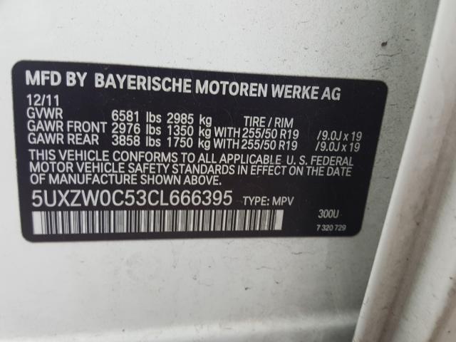 2012 BMW X5 XDRIVE3 5UXZW0C53CL666395