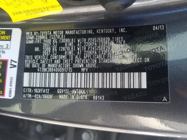 2013 TOYOTA VENZA LE - 4T3BK3BB4DU091715