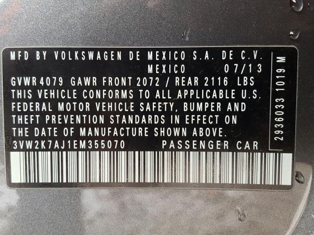 2014 VOLKSWAGEN JETTA BASE 3VW2K7AJ1EM355070
