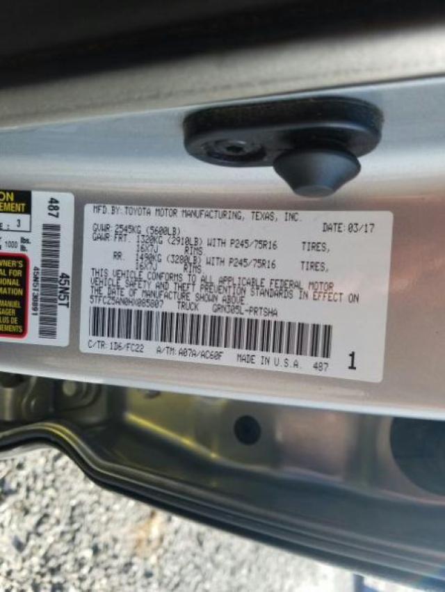 2017 TOYOTA TACOMA DOU 5TFCZ5AN0HX085807