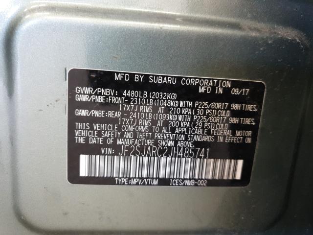 2018 SUBARU FORESTER 2 JF2SJARC2JH485741