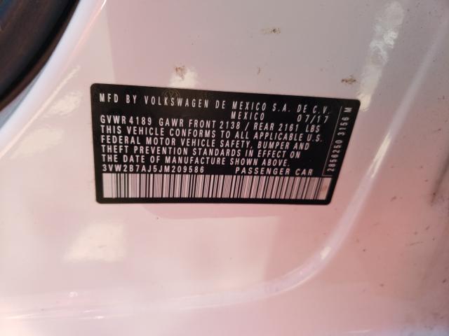 2018 VOLKSWAGEN JETTA S 3VW2B7AJ5JM209586