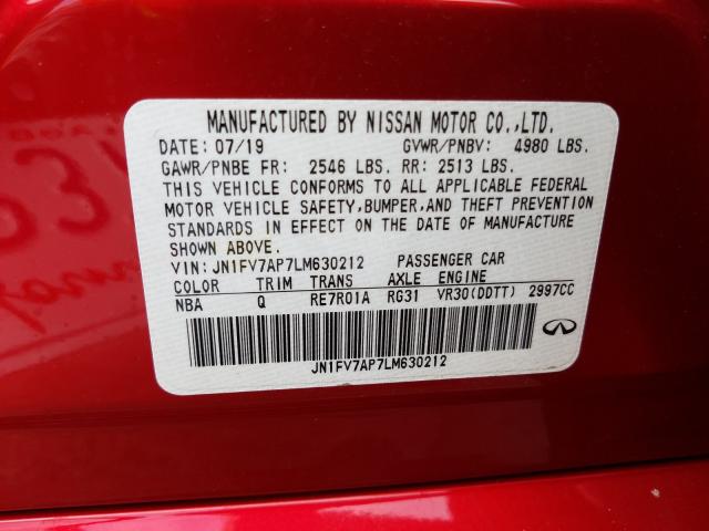 2020 INFINITI Q50 RED SP JN1FV7AP7LM630212