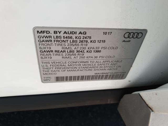 2018 AUDI Q5 PREMIUM WA1BNAFY2J2071049