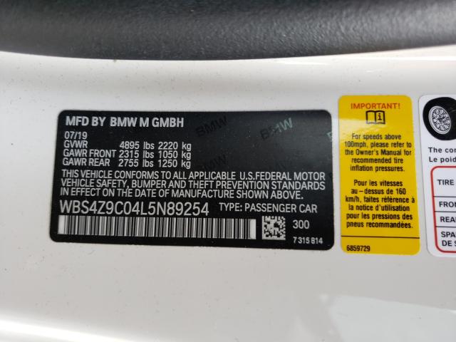 2020 BMW M4 WBS4Z9C04L5N89254
