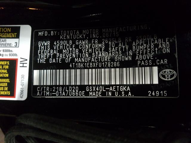 2015 TOYOTA AVALON XLE 4T1BK1EBXFU178286