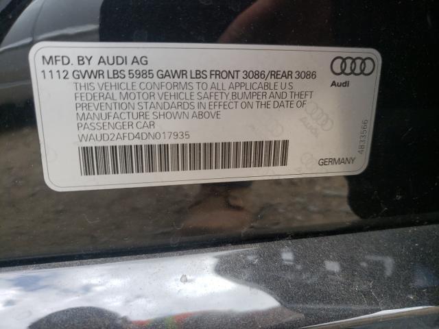 2013 AUDI S8 QUATTRO WAUD2AFD4DN017935