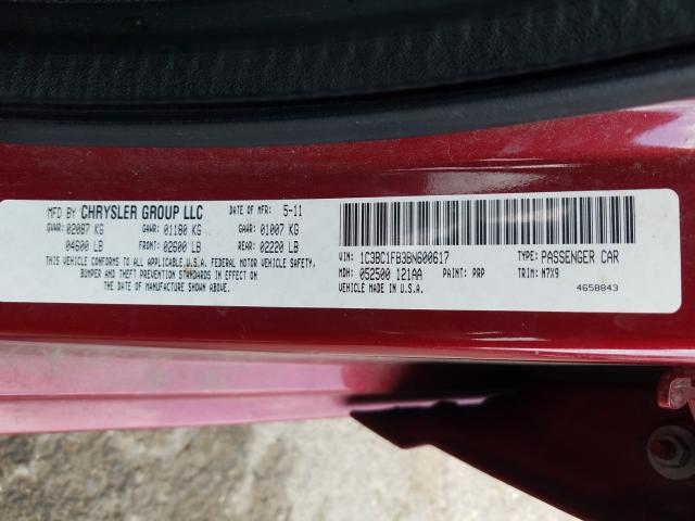 2011 CHRYSLER 200 TOURIN 1C3BC1FB3BN600617