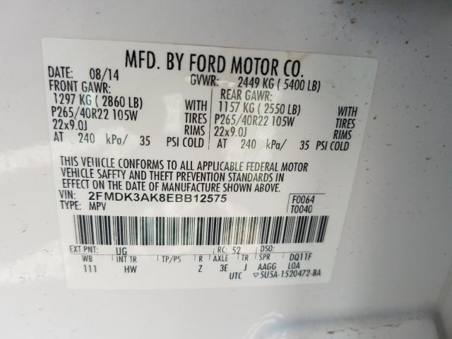 2014 FORD EDGE SPORT 2FMDK3AK8EBB12575