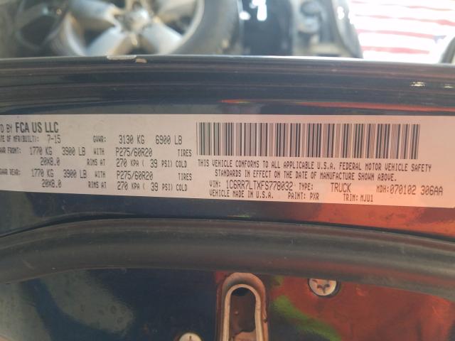 2015 RAM 1500 SLT 1C6RR7LTXFS778032
