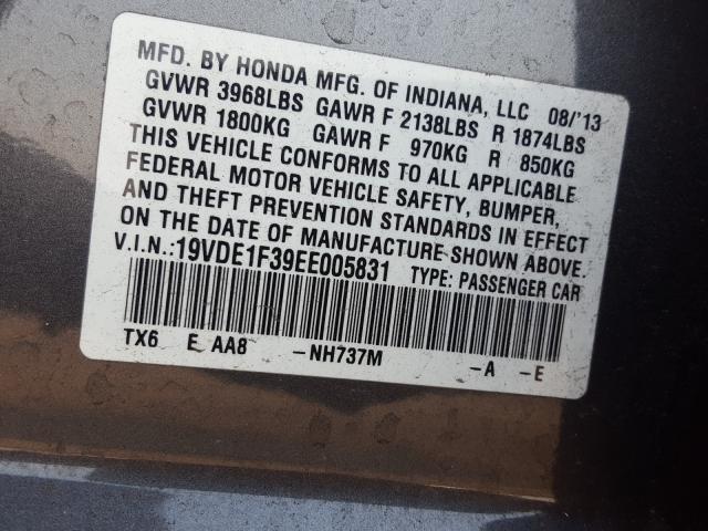 2014 ACURA ILX 20 19VDE1F39EE005831