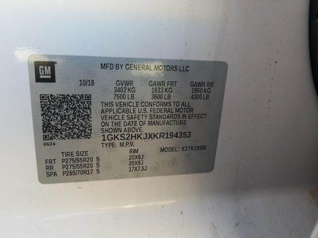 2019 GMC YUKON XL D 1GKS2HKJXKR194353
