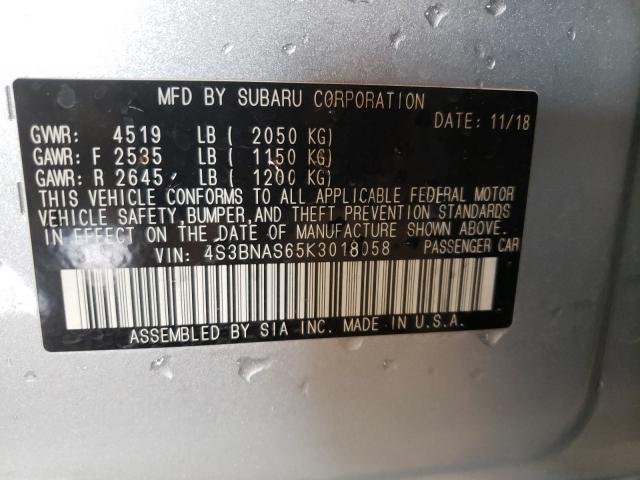 2019 SUBARU LEGACY SPO 4S3BNAS65K3018058