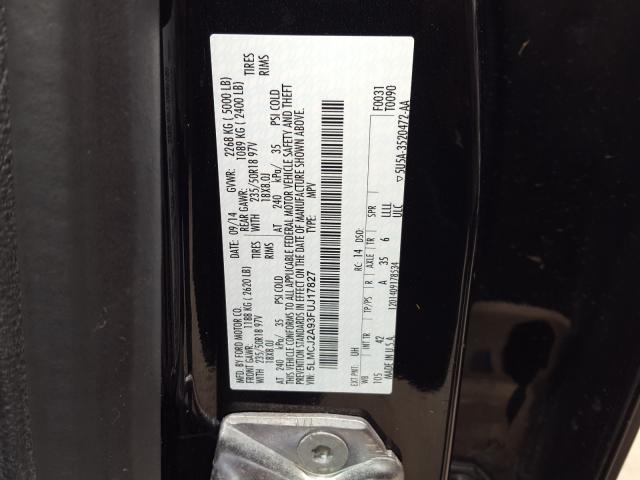 2015 LINCOLN MKC 5LMCJ2A93FUJ17827