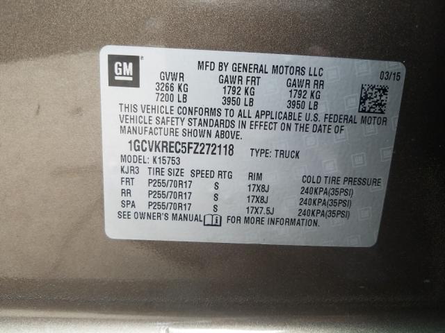 2015 CHEVROLET SILVERADO 1GCVKREC5FZ272118
