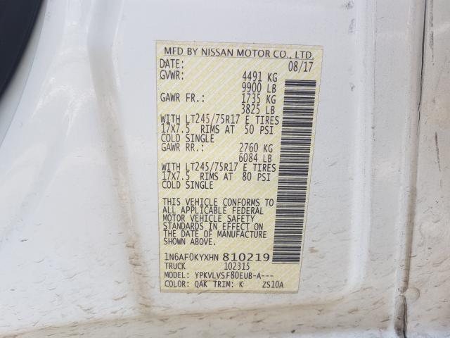 2017 NISSAN NV 2500 S 1N6AF0KYXHN810219