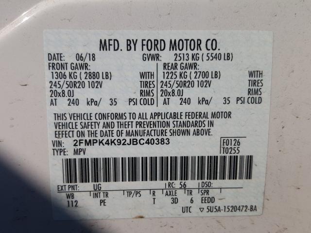 2018 FORD EDGE TITAN 2FMPK4K92JBC40383
