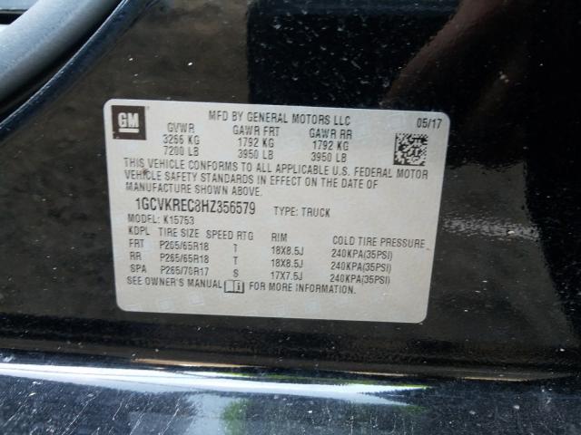 2017 CHEVROLET SILVERADO 1GCVKREC8HZ356579
