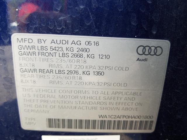 VIN WA1C2AFP0HA001800 2017 Audi Q5, Premium no.10