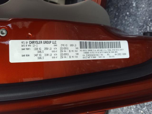 2012 DODGE GRAND CARA 2C4RDGDG6CR219812