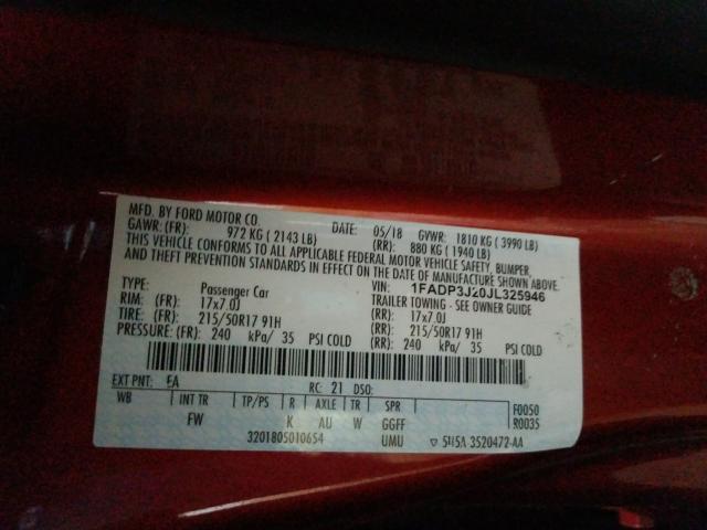 2018 FORD FOCUS TITA 1FADP3J20JL325946