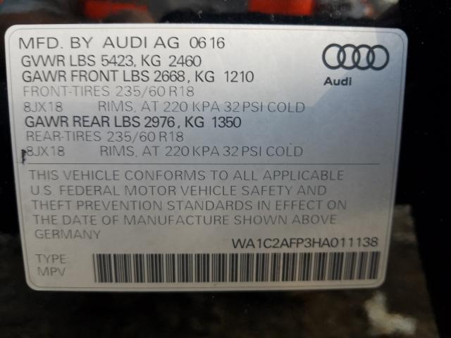 VIN WA1C2AFP3HA011138 2017 Audi Q5, Premium no.10