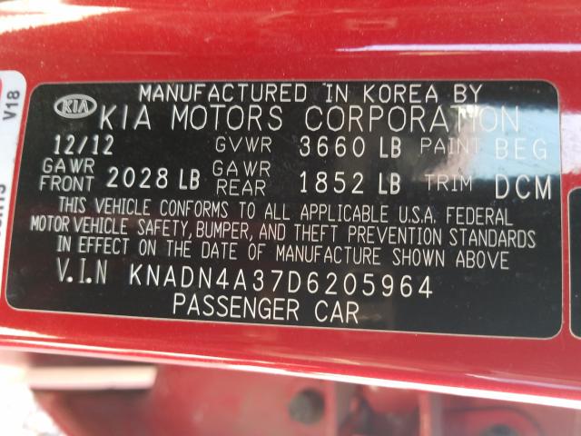 2013 KIA RIO EX KNADN4A37D6205964
